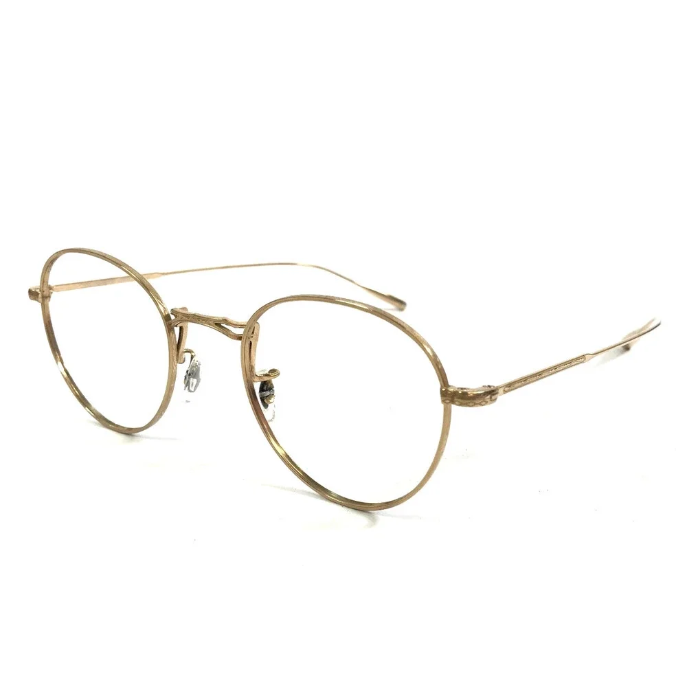 Oliver Peoples Eyeglasses Frames OV7018T Hanlon G Shiny Gold Wire Rim 49-21-145